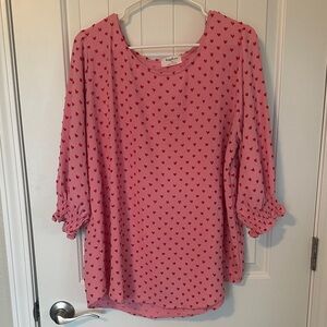 Sapphire 1x Pink Heart Print Blouse